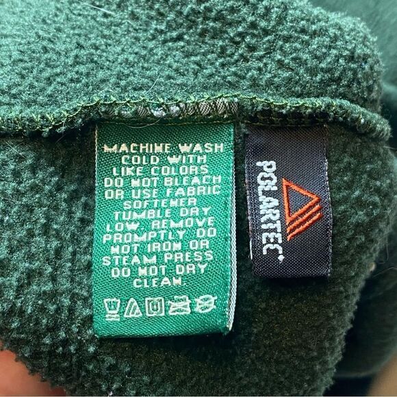 L.L. Bean Vintage Green T Snap Fleece Pullover Size Large - Picture 5 of 11